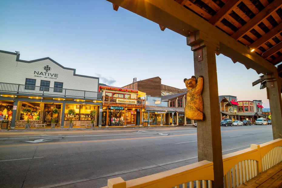 Shops line the street in Jackson Hole, Wyoming, image