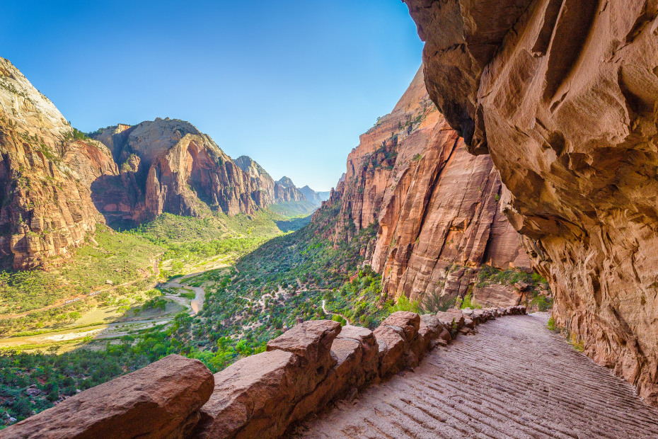The famous Angels Landing trail in Zion National Park, picture