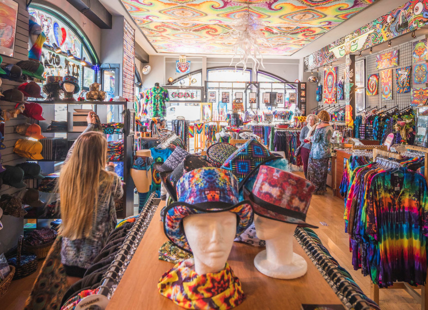 the interior of the tie-dye store love on haight, picture