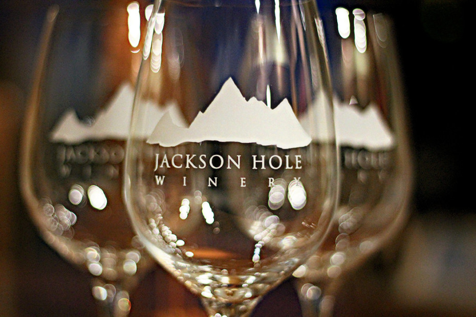 Glassware from Jackson Hole Winery in Wyoming, picture