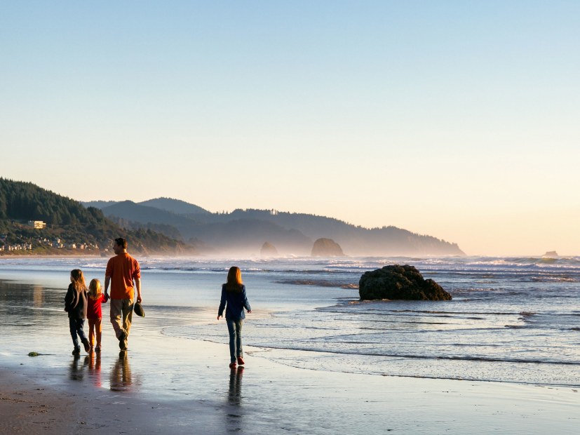 Family at Cannon Beach, Oregon, picture