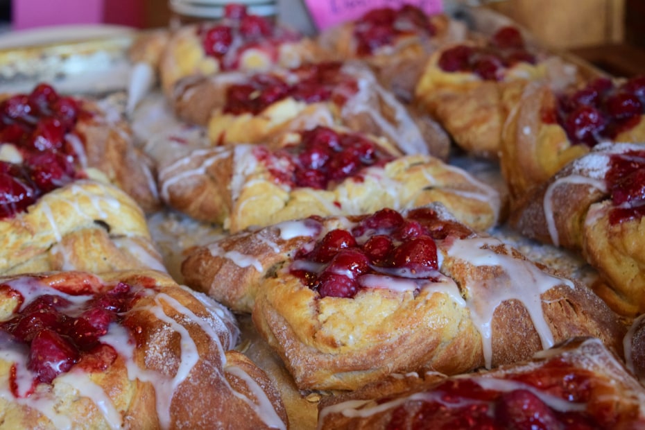 picture, raspberry pastries at Snapdragon Bakery, Vashon Island, Washington