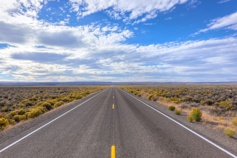Nevada's empty Highway 50.