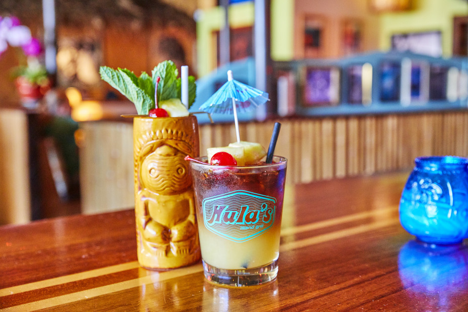 The tiki-inspired cocktails come with island flare at Hula's Island Grill