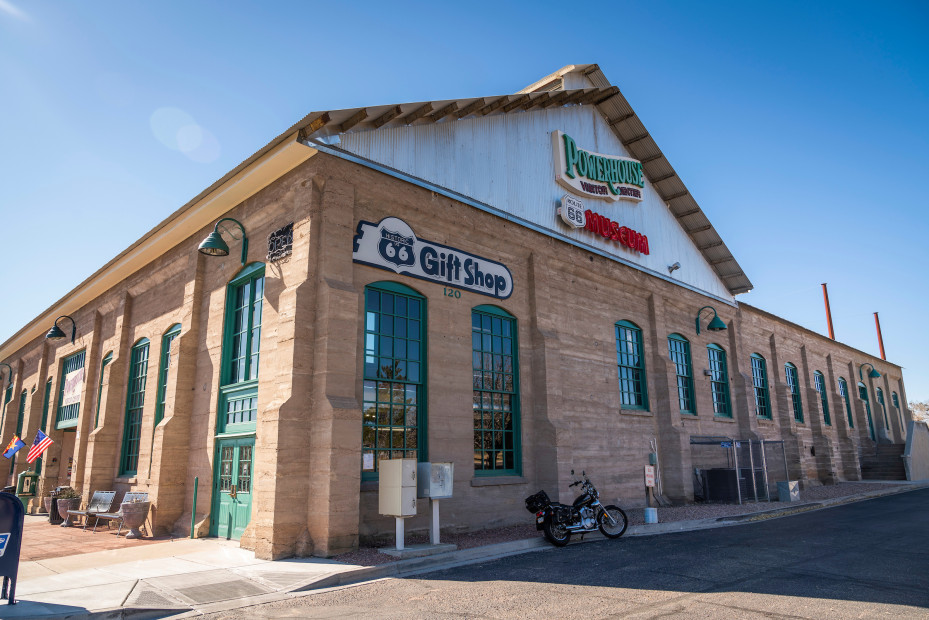 exterior of the Route 66 Museum in Kingman, Arizona. 