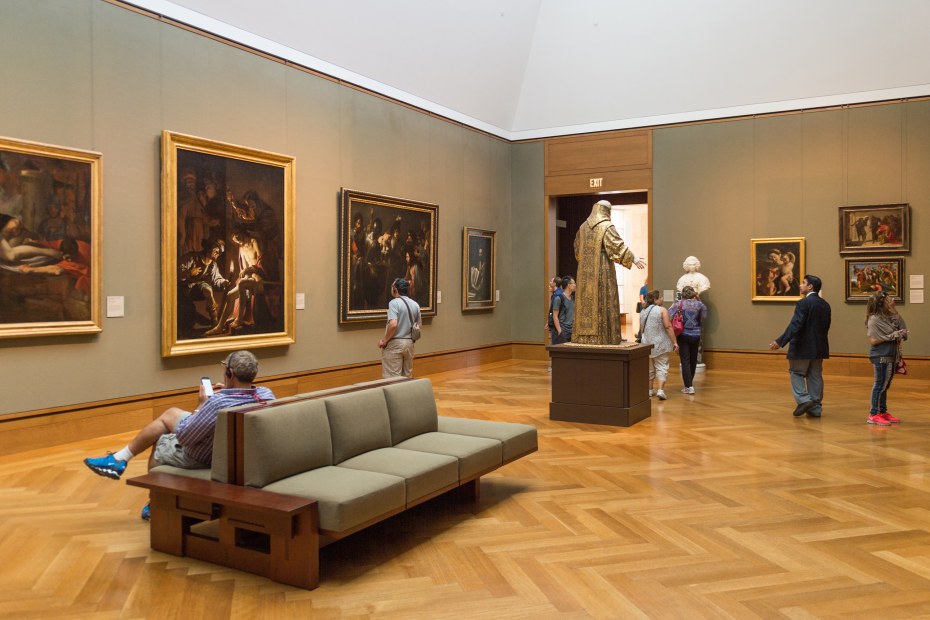 Visitors inside a gallery hall at the J. Paul Getty Museum in Los Angeles, image