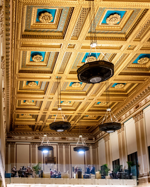 Grand gold ceilings at the Bank in Sacramento, image