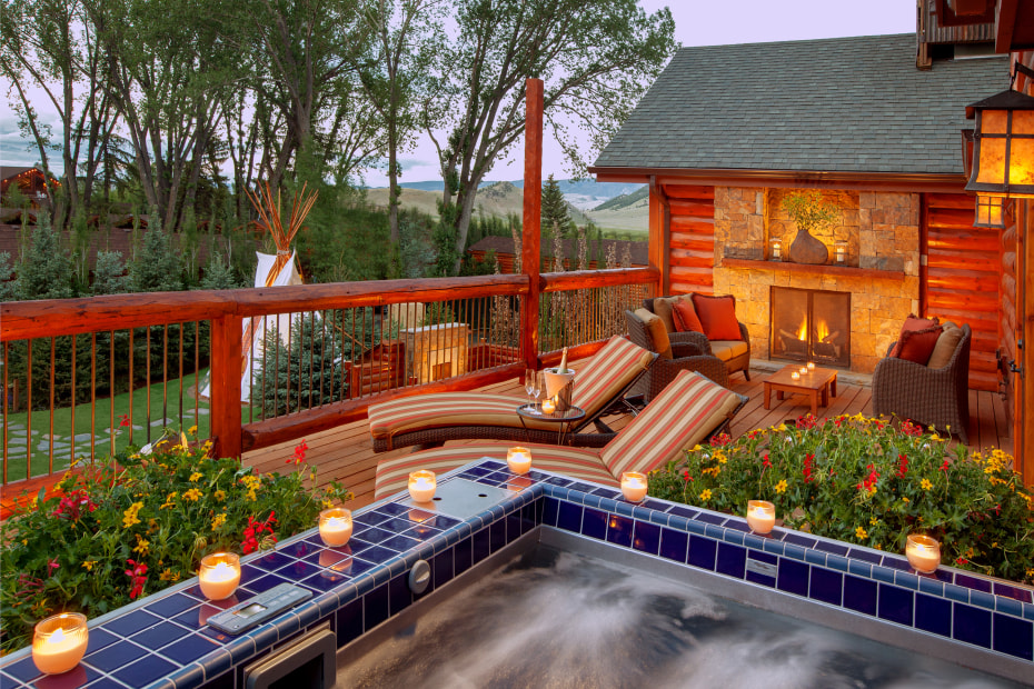 Spa deck at Rustic Inn Creekside Resort & Spa, Jackson Hole, Wyoming, image