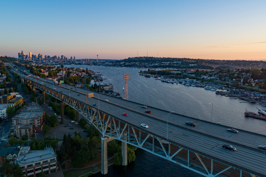 Seattle skyline from Interstate 5.