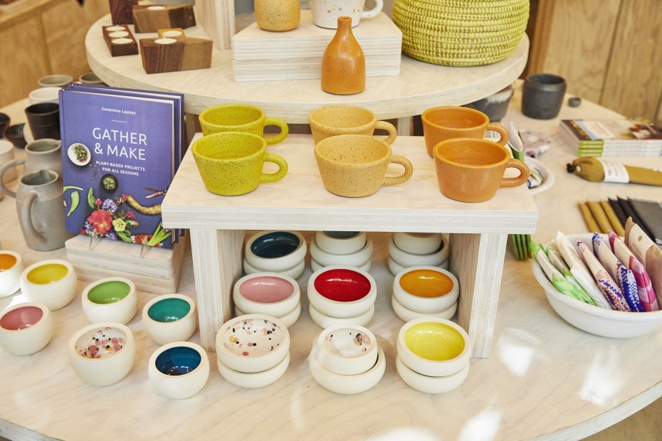 colorful wares on display at Tender Loving Empire in Portland, Oregon