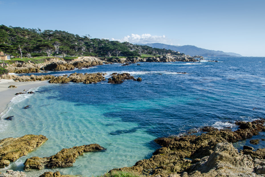 A beach on 17-Mile Drive in Pebble Beach, California.