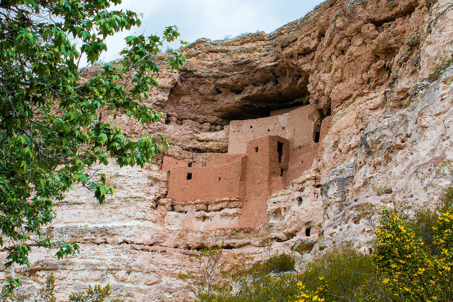 limestone-and-adobe-plaster castle at Montezuma Castle National Monument in Camp Verde, Arizona