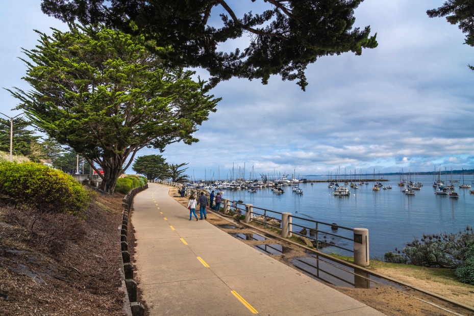 Photo of people walking along the Monterey Bay Coastal Recreation Trail