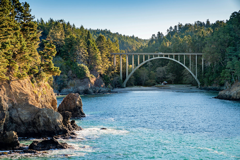 Russian Gulch Bridge just south of Mendocino, California