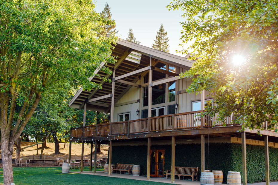 The rustic tasting room at Bogle Vineyards & Winery in Clarksburg, California.