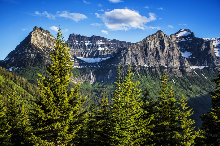 view of bird woman falls, glacier national park