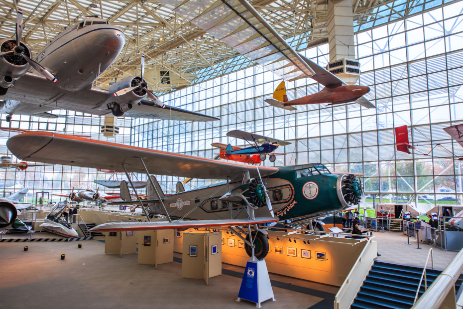 View of airplanes at the Seattle Museum of Flight