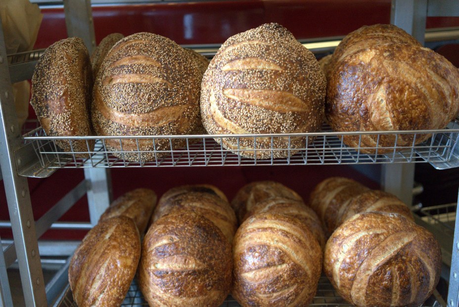 loaves of sourdough bread at Berkeley, California's, Cheese Board Collective