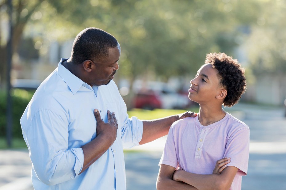 A dad and his son discus the AAA parent-teen driver contract.