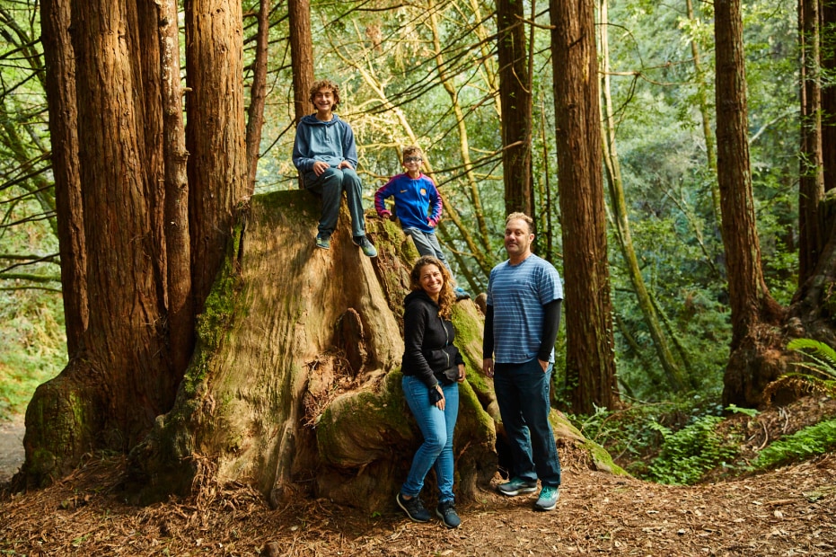 The writer's family in Nisene Marks State Park.