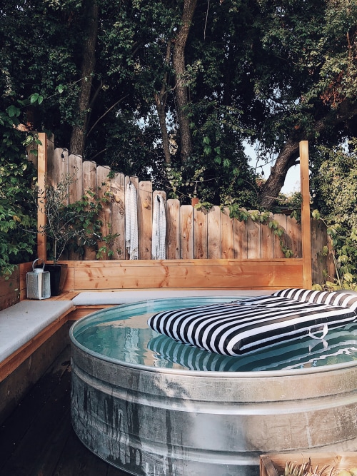 A DIY stock pool on a sunny day.