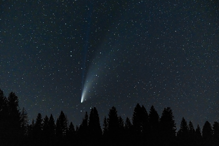 Comet Neowise in the sky above Central Idaho Dark Sky Reserve.