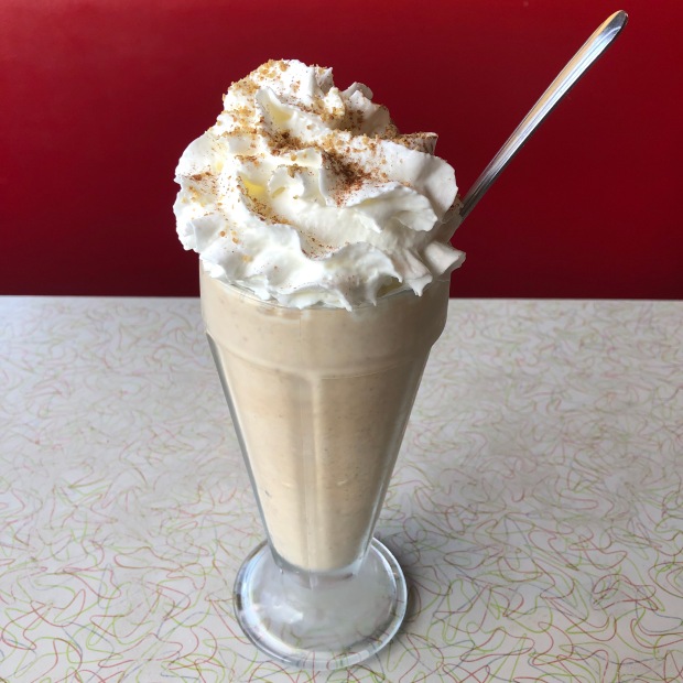 Whipped cream tops Skyline Restaurant's hazelnut milkshake.