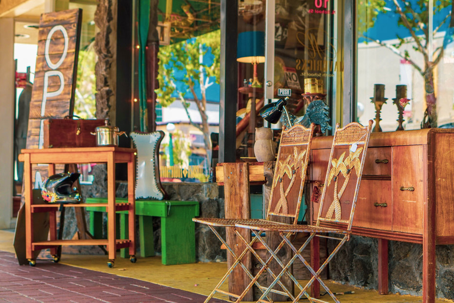 A used and vintage furniture store in downtown Lodi, California.