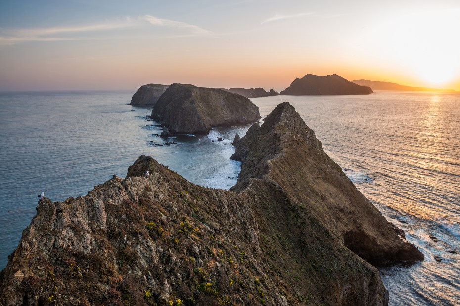 Channel Islands National Park at sunset.