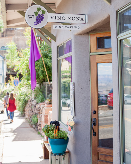 Outside Vino Zona in Jerome, Arizona.