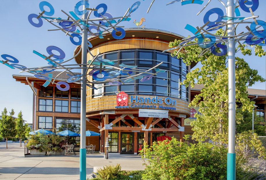 The main entrance of Hands On Children’s Museum in Olympia, Washington.