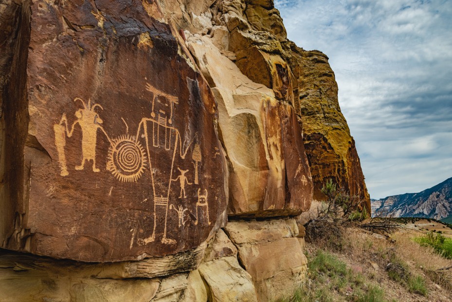 Petroglyphs made by the Fremont people at McKee Springs inside Dinosaur National Monument.