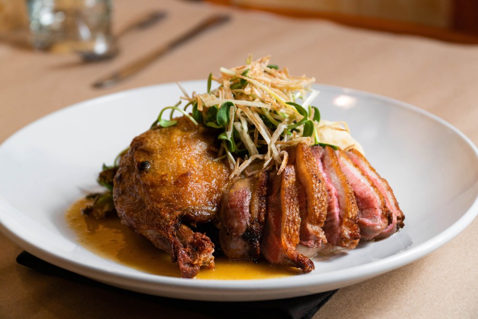 Duck Confit A L’orange at Max's Bistro & Bar in Fresno, California.