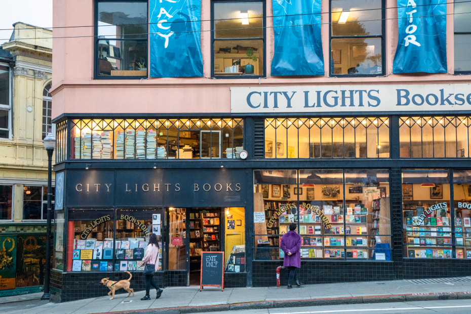 The outside of City Lights Bookstore in San Francisco.