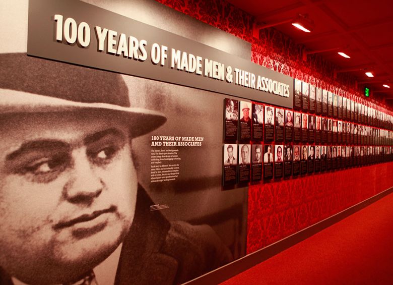 The Made Men Wall in the Mob Museum, picture