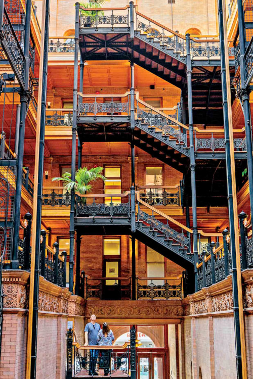 the elegant Bradbury Building's central atrium in Los Angeles, California, picture