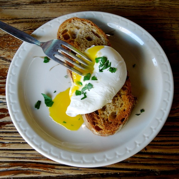 Poached farmhouse egg on toast at Sideboard in Danville, picture