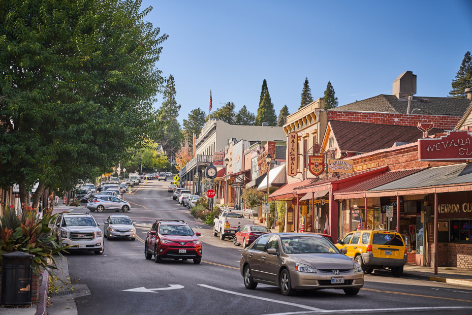 Buildings in downtown Grass Valley.