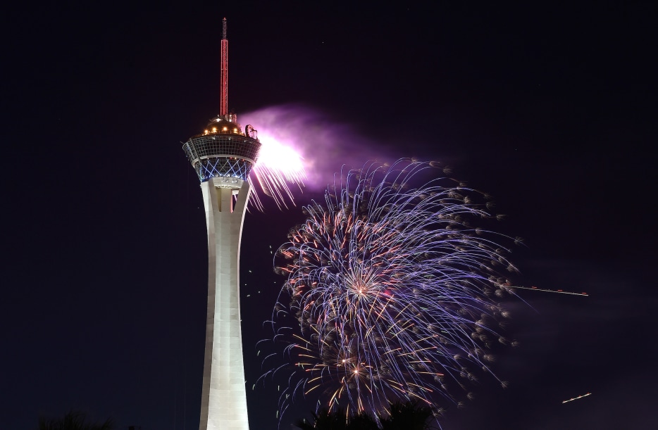 Fourth of July fireworks on the Las Vegas Strip, image