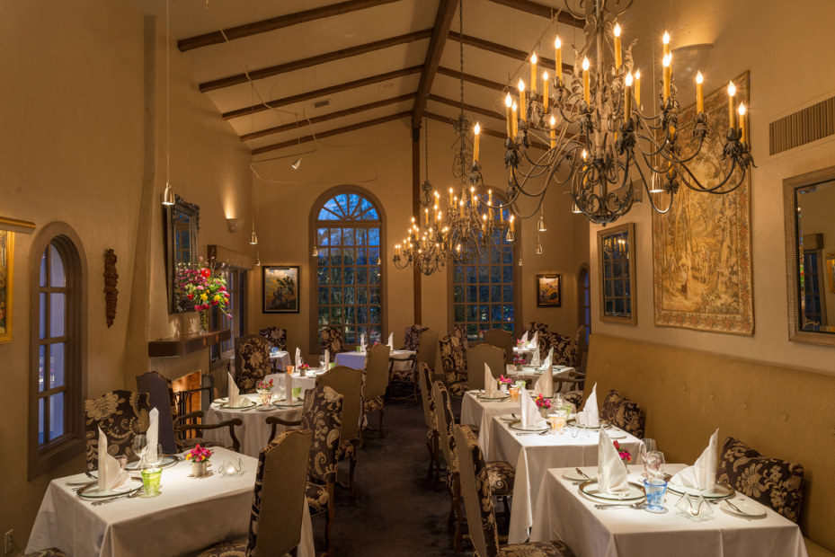 The dining room at Erna's Elderberry House in Oakhurst, California, picture