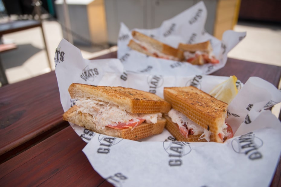 Crazy Crab’z Dungeness crab sandwiches at San Francisco Giants' AT&T Park, California, picture