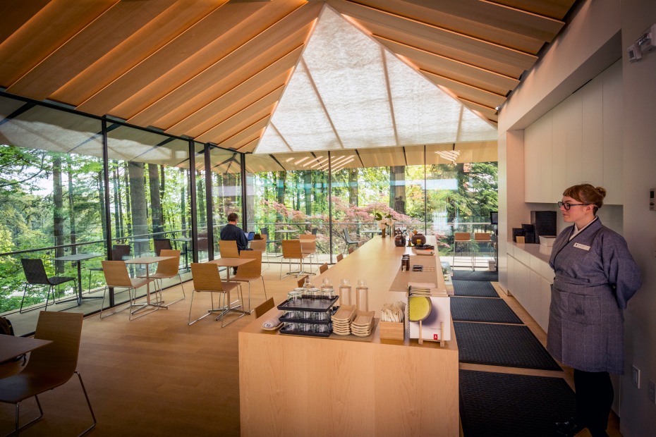 Inside Portland Japanese Garden Umami Café, picture