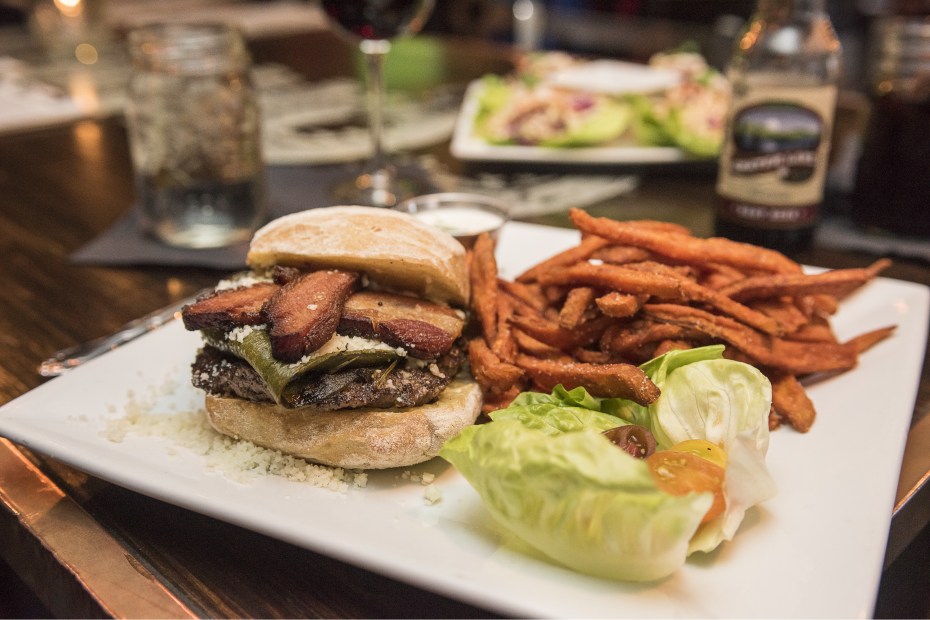 Wagyu burger at Oxenfre Public House in Brookings, Oregon, photo