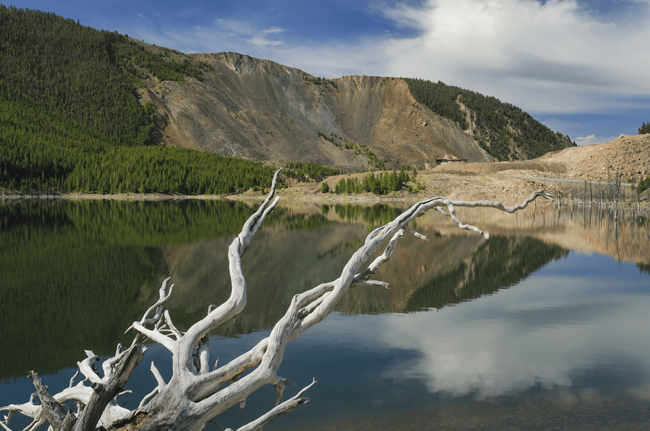 view of Quake Lake in Montana