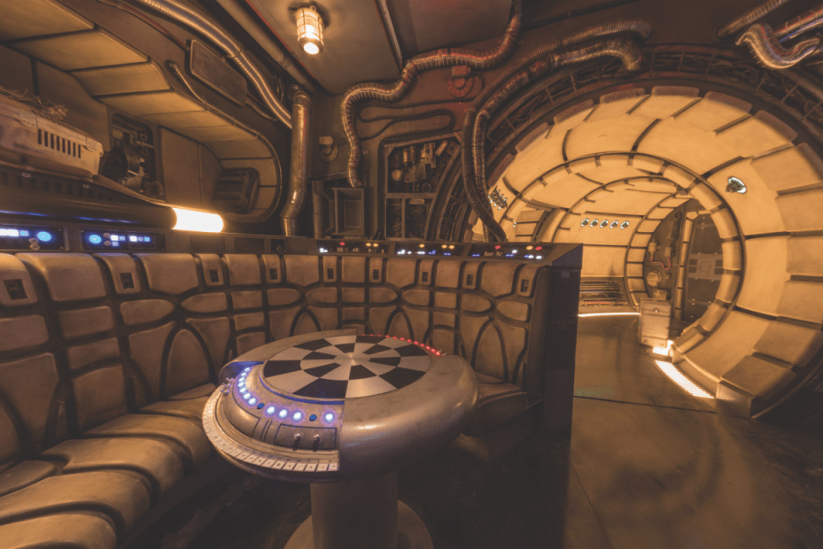 picture of the chess room on the millennium falcon in Star Wars: Galaxy's Edge