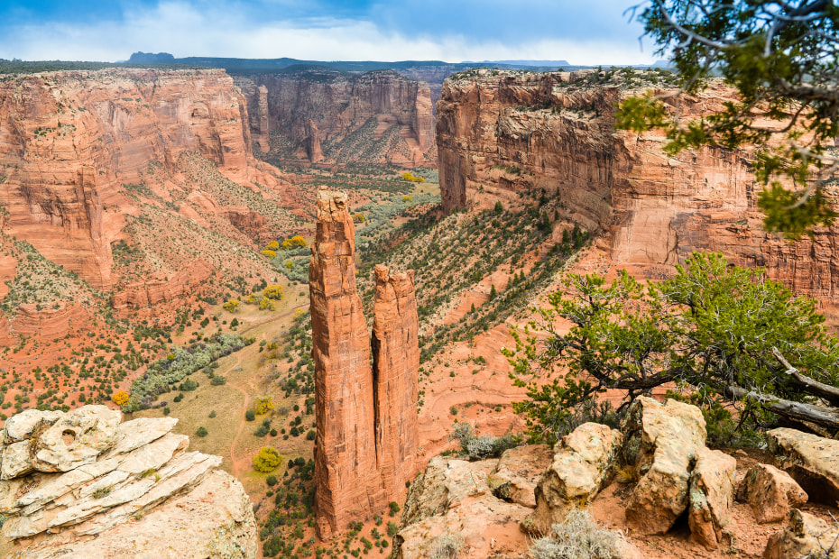 Spider Rock rises above Canyon de Chelly National Park.