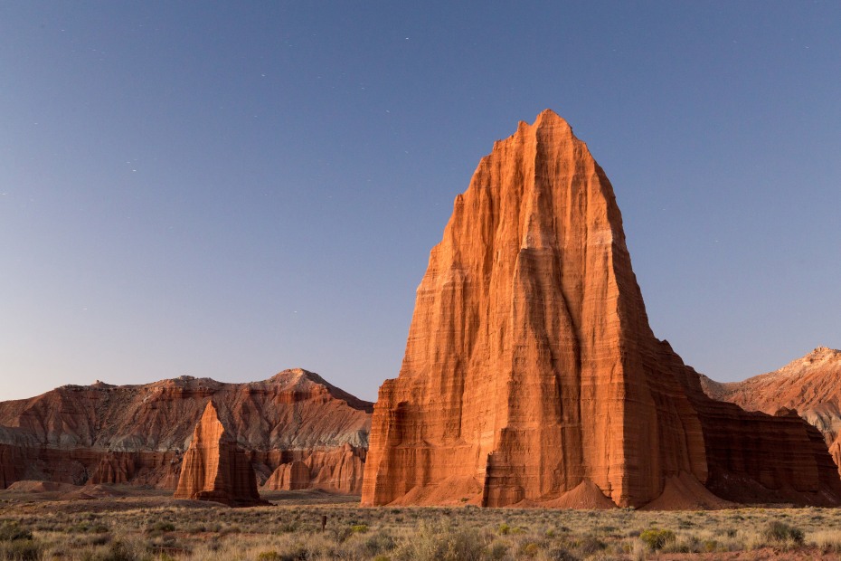 The Temples of the Sun and Moon in Cathedral Valley, Capitol Reef National Park, Utah.