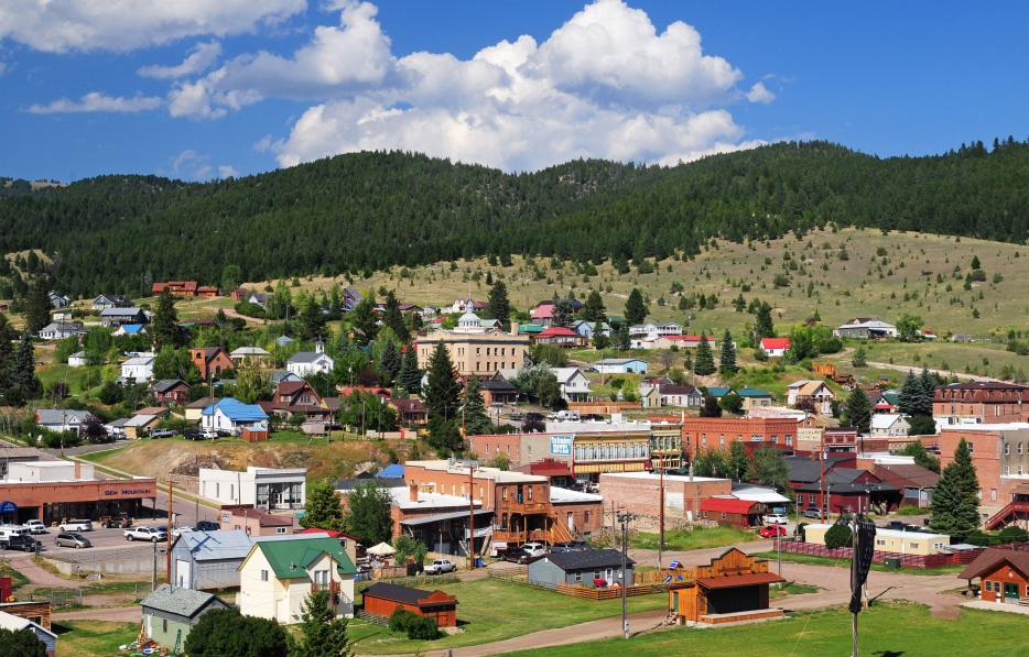 Aerial view of Philipsburg, Montana.