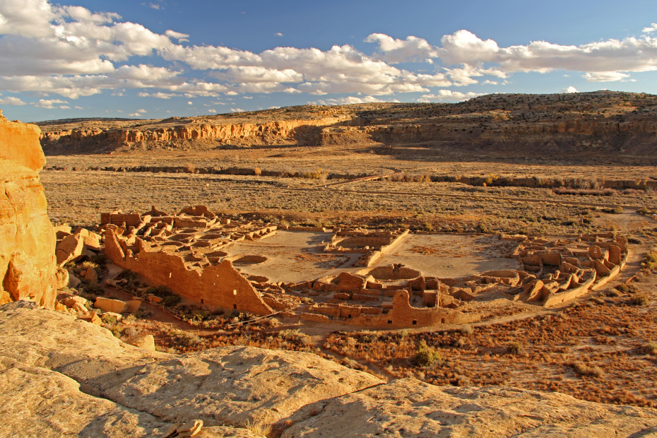 Pueblo Bonito in New Mexico's Chaco Culture National Historical Park.