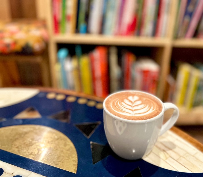 A cup of hot chocolate on a table at Cuppa Tahoe in South Lake Tahoe, California.